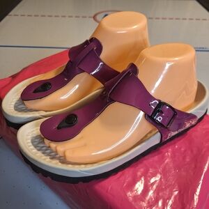 Birkenstock Betula Patent Leather Thong Women's Sandals. Size 39 L 8